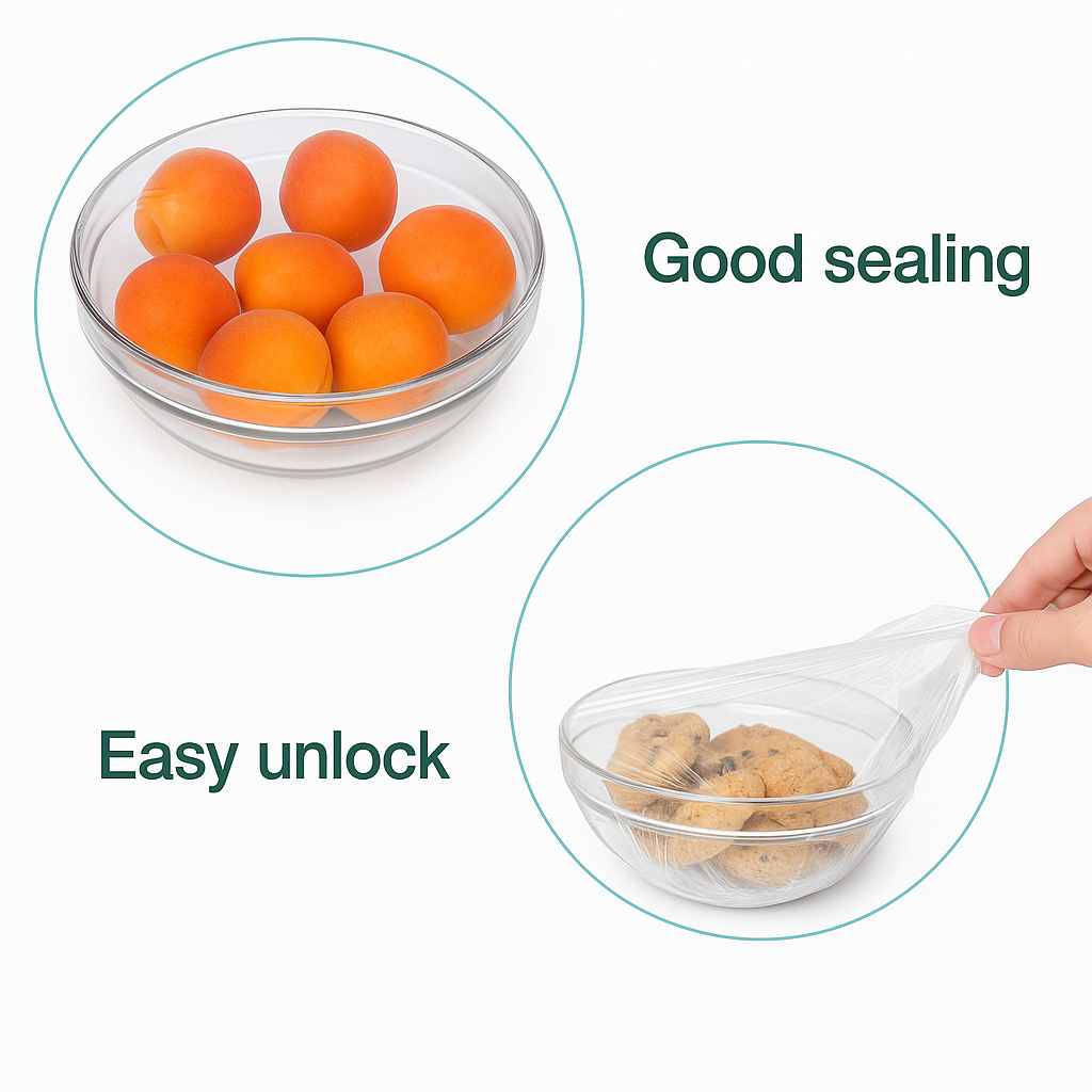 Plastic Bags - Reusable Elastic Food Storage Plastic Covers (Pack of 2)
